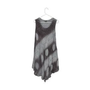 VTG Angel Touch Rayon Midi Dress Grey Free Size Sleeveless Embroidered Boho